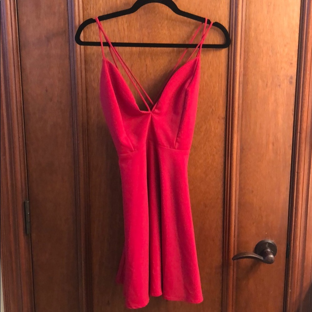 [SOLD] Backless red cocktail dress w/ straps